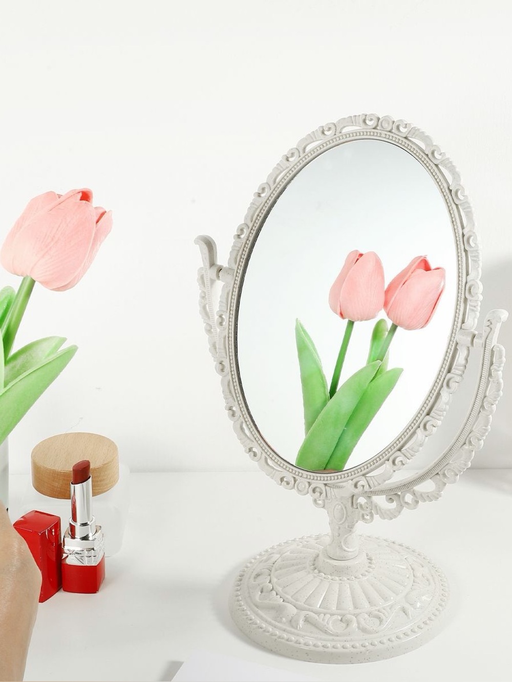 ROOM 2 ROOM White Stand Mirror for bathroom or vanity new in box